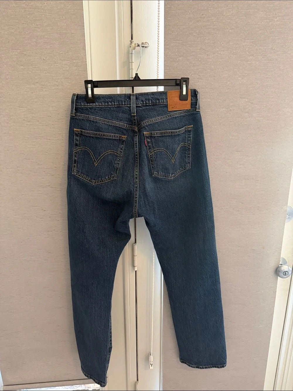 Levi's High-Rise Straight Jeans — Dark Indigo Blue 501 C